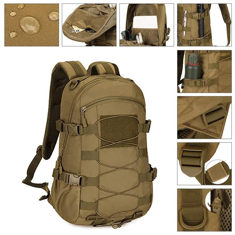 Mochila táctica de ciclismo para hombre, bolso Molle para deportes al aire libre, senderismo, viaje, hidratación, escalada, caza, bicicleta de montaña - imagen 5