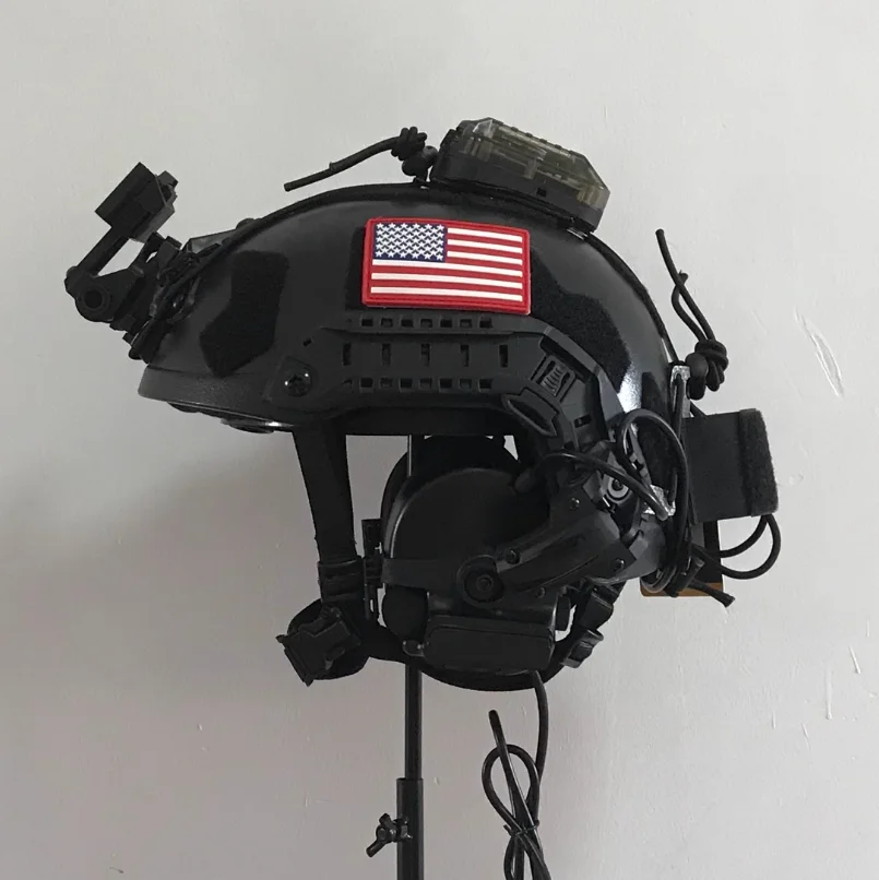 Casco táctico Airsoft FAST SF de corte alto, conjunto con modelo de visión nocturna PVS31, auriculares, luz de señal, rango de disparo, equipo de Cosplay - imagen 3