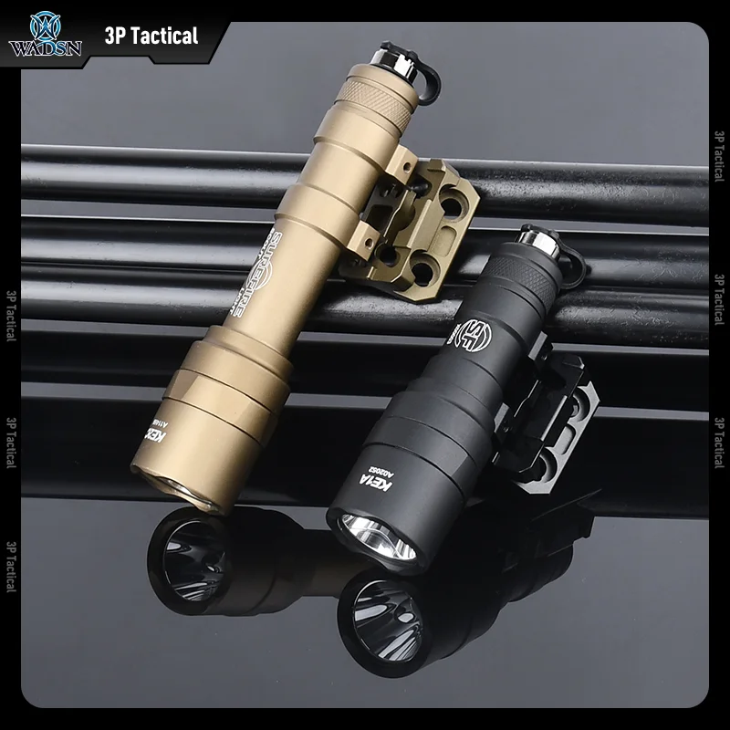 WADSN-linterna táctica SF M600, M600U, M300C, 400/600 lúmenes, luz blanca, Metal, M-LOK, Keymod, Base de montaje, compatible con lámpara de arma de riel de 20mm - imagen 3