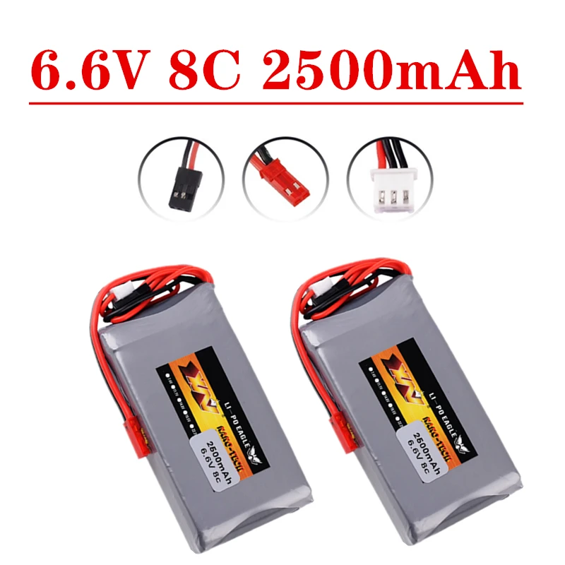 Upgraded 2S 6.6V 8C 2500mah Lipo Battery For Futaba 14SG 16SZ 18SZ 4PLS T6K RC Radio M Remote Control Part JST Plug 6.6V Battery - imagen 4