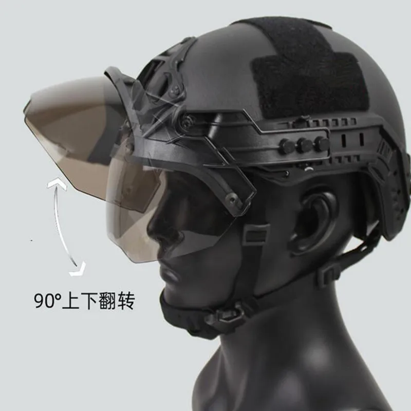 Casco FAST MICH táctico visera gafas protección antidisturbios - imagen 3