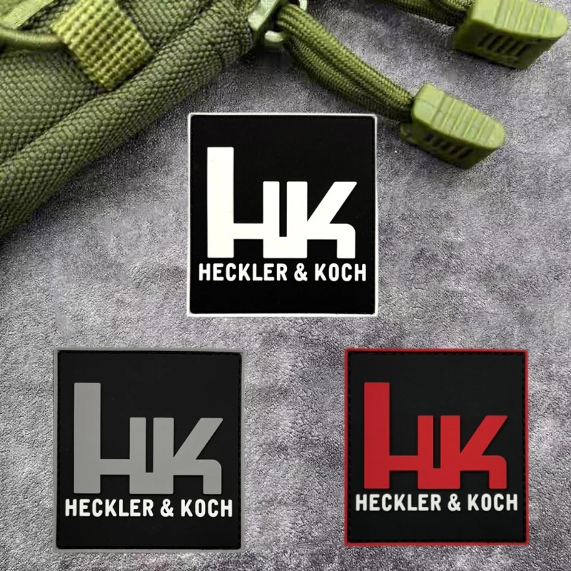 Insignia de moral táctica de PVC HK, parche luminoso Heckler y Koch, brazalete militar, gancho y bucle, mochila, accesorios de ropa, pegatina