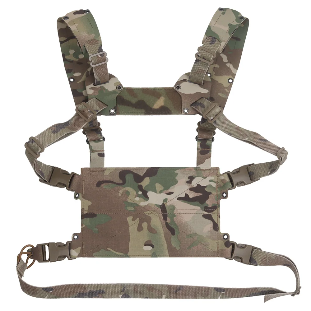 Chaleco táctico de plataforma de pecho estilo Ferro MOLLE V2 Mini tipo H, portador de placa de entrenamiento de asalto ligero, aletas delanteras, equipo adaptable - imagen 4