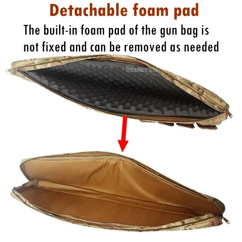 Bolsa de almacenamiento de pistola táctica de 70cm / 95cm / 115cm, estuche de transporte para escopeta de caza y tiro al aire libre, bolso de hombro para Rifle con almohadilla - imagen 4