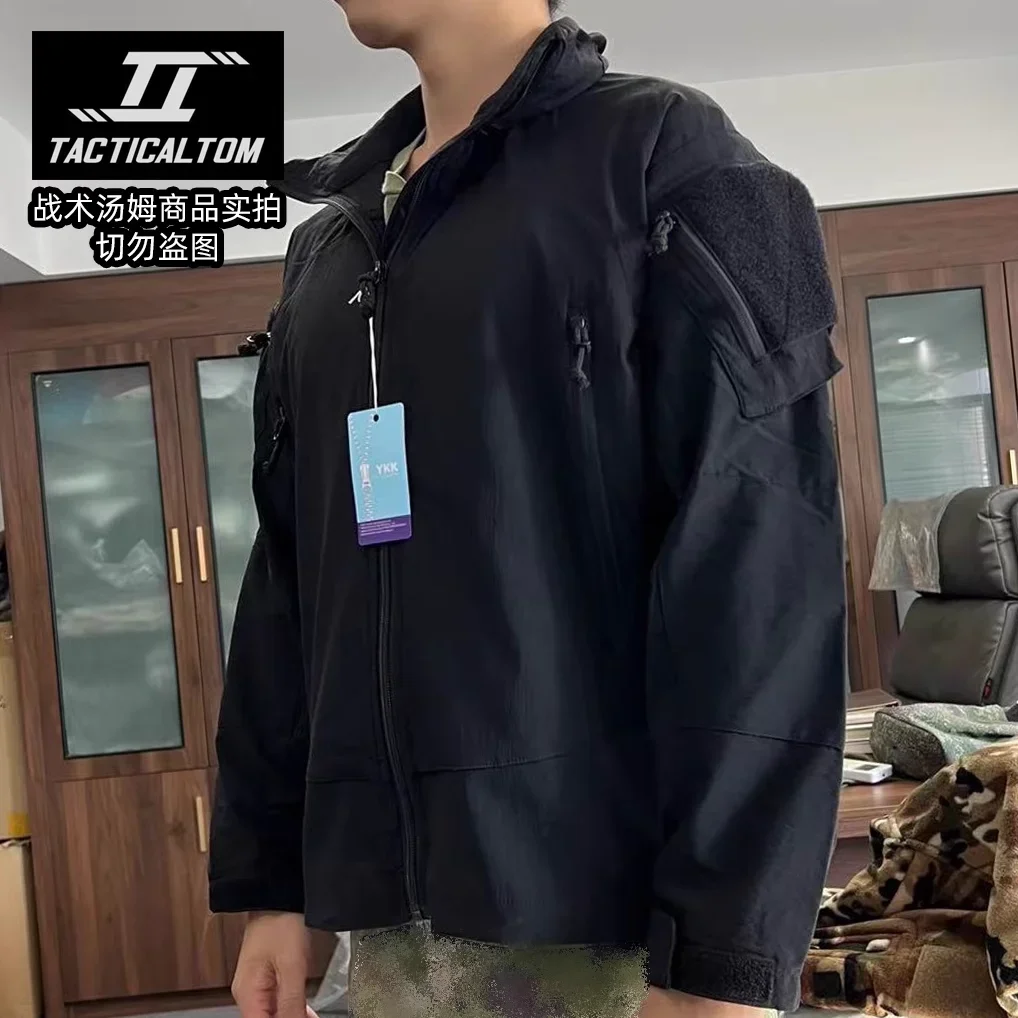 PCU L5 traje de asalto de concha suave de nailon táctico negro abrigo con cremallera para caza al aire libre chaqueta de escalada para senderismo