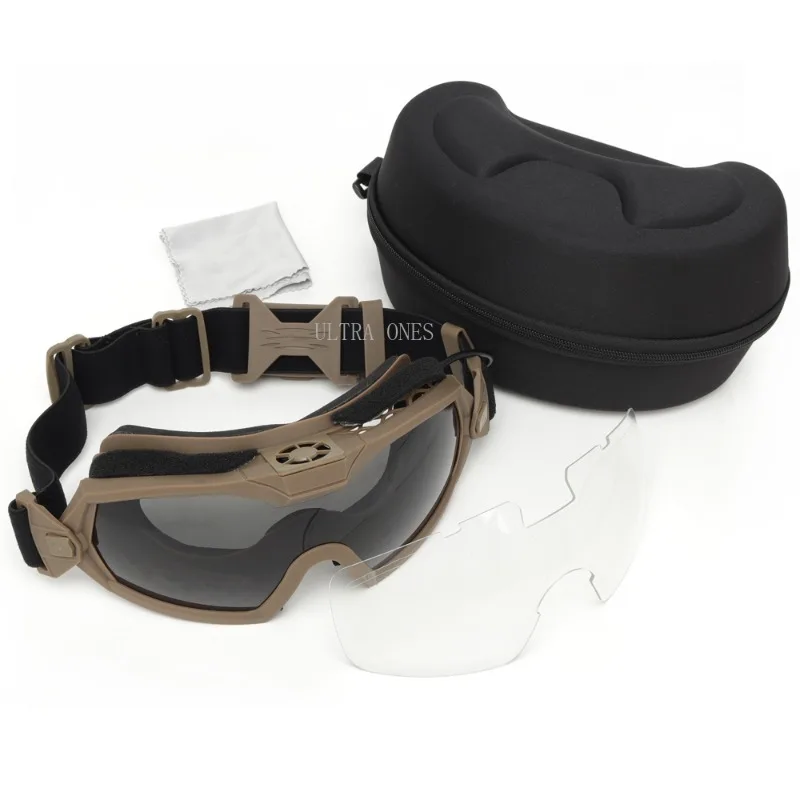 Gafas de Paintball, gafas de motocicleta de 2 lentes con microventilador, protección ocular resistente a los arañazos, gafas de seguridad para caza táctica - imagen 3