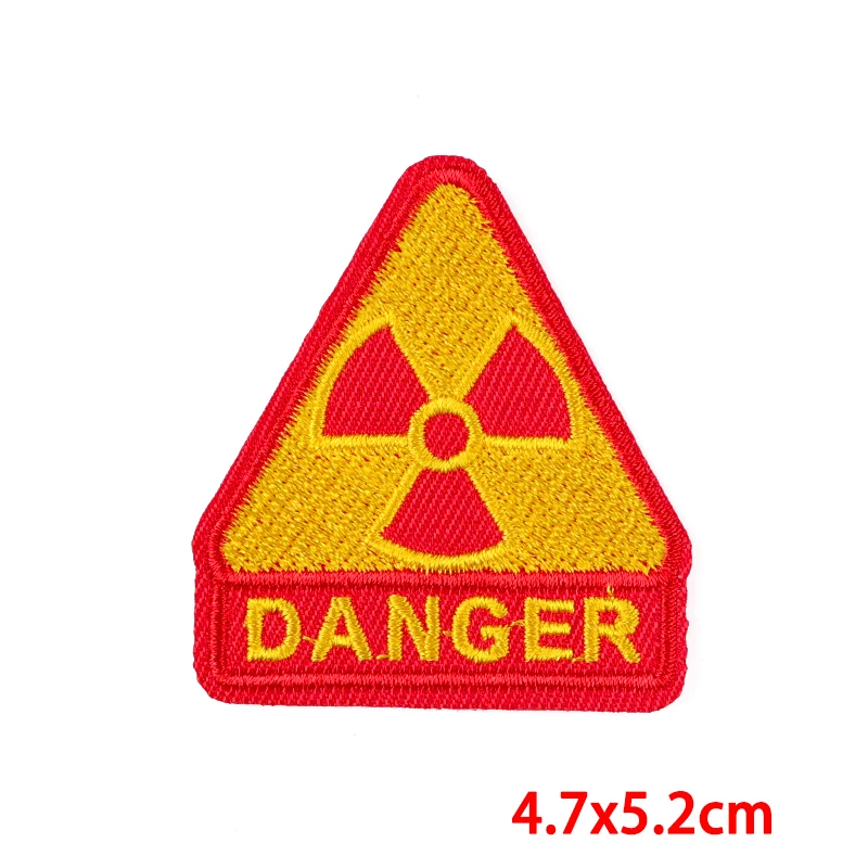 Parche bordado de peligro/acena/avisco, eslogan de prohibición, parches termoadhesivos para planchar para ropa, bricolaje - imagen 5