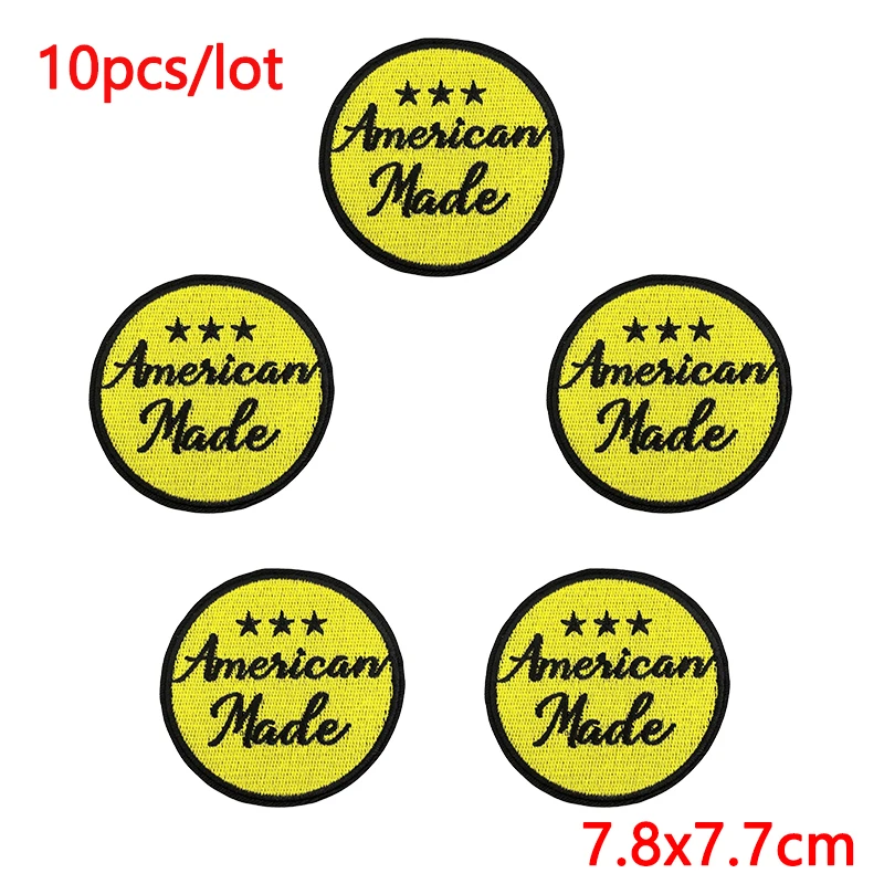 10 unids/lote de parches bordados con eslogan de letras para ropa, parches termoadhesivos para planchar de Hip-Hop para chaqueta, mochila, logotipo - imagen 5