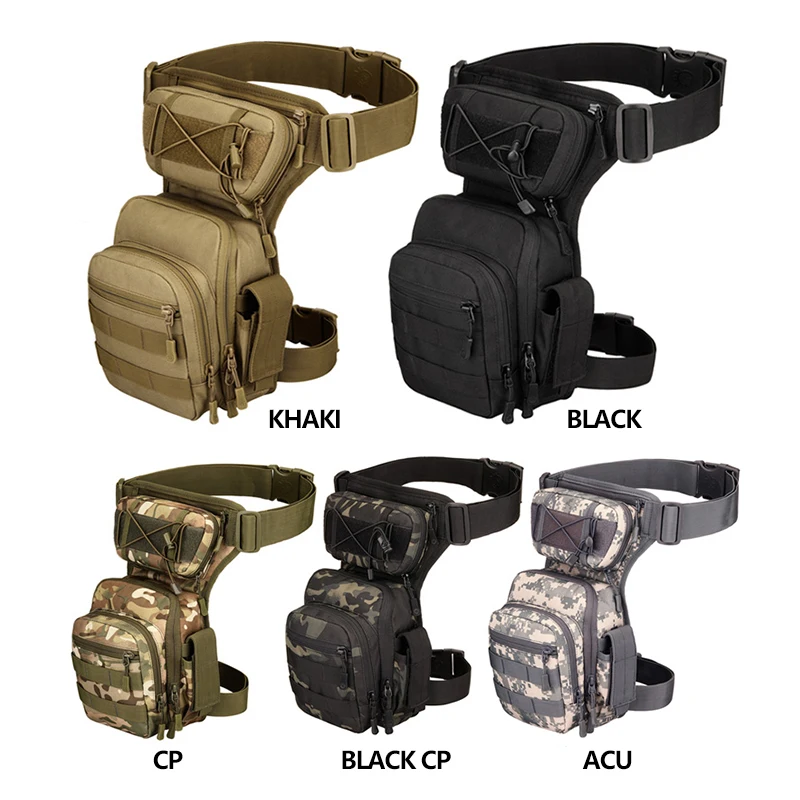 Bolsa de pierna táctica 600D para exteriores, mallas impermeables, versión de combate multifunción, pesca táctica, bolsa de cintura móvil - imagen 3