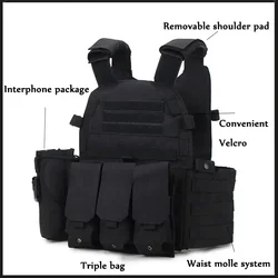 Chaleco táctico MOLLE para portaplacas y protección corporal