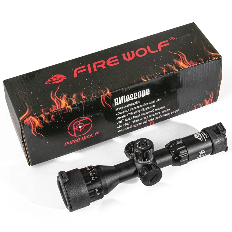 Fire Wolf Mira Táctica 3-9x32 con Retícula Iluminada Rojo y Verde