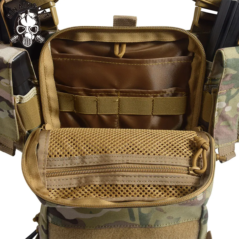 Chaleco de combate multifuncional para hombre, aparejo de pecho MOLLE táctico, Airsoft, caza, equipo civil, bolsa de revistas de nailon 500D, Multicam, nuevo - imagen 5