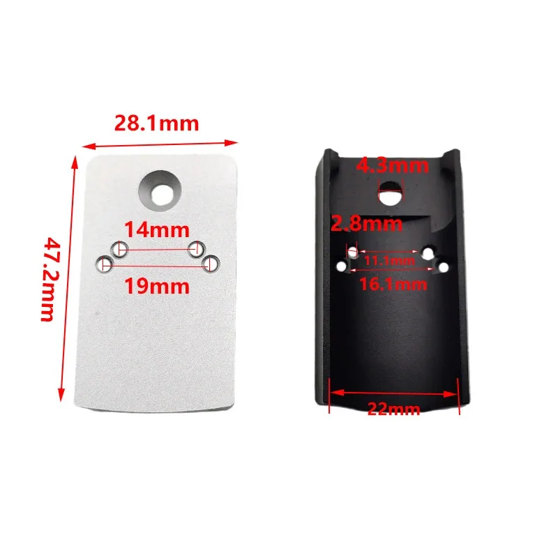 Accesorio táctico de placa de visión de Material de actualización CNC de montaje de punto rojo MST2011 - imagen 2