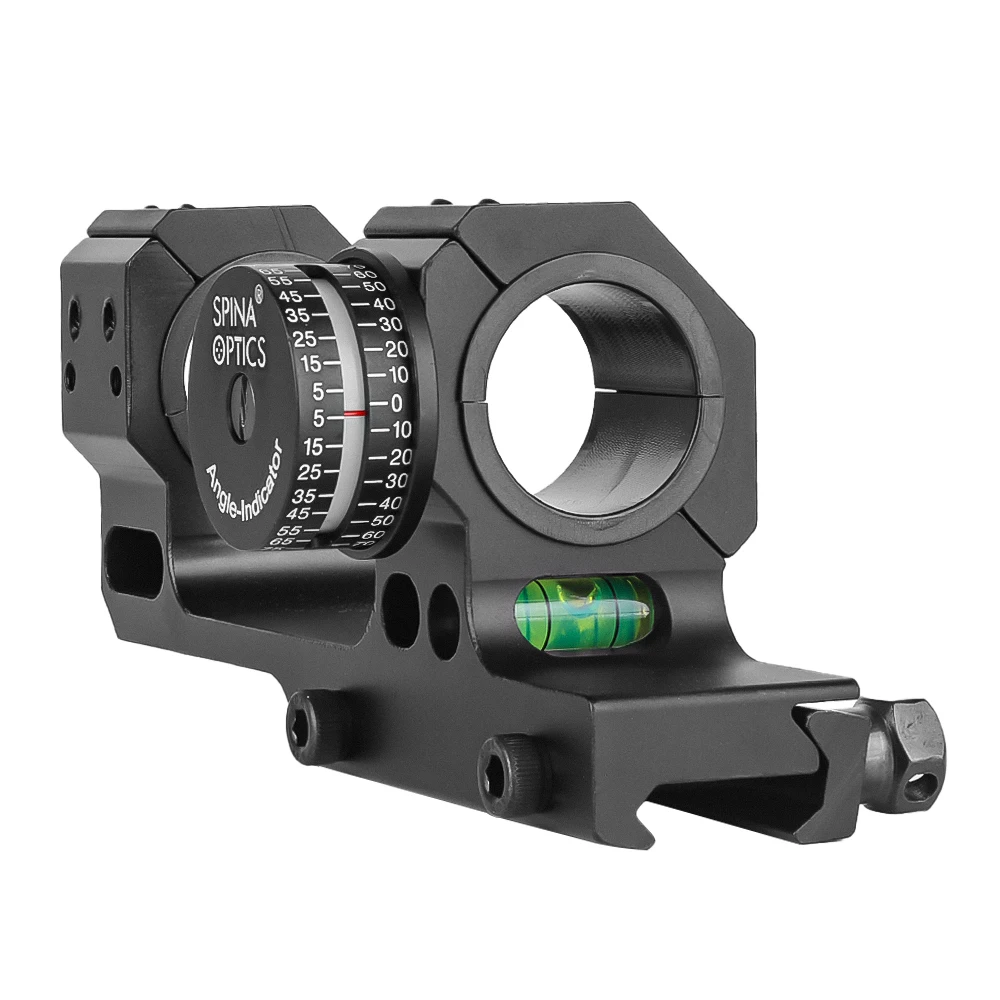 SPINA-soportes tácticos para mira telescópica de caza con indicador de ángulo, nivel de burbuja, alcance de 25,4mm/30mm, anillos de montaje de aleación de aluminio - imagen 4