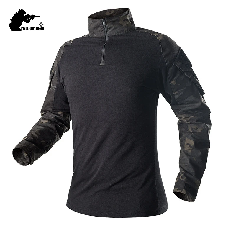 Camisas de rana de camuflaje 5XL uniforme táctico de gran tamaño elástico múltiples bolsillos camisa de combate al aire libre Airsoft caza camisa A5F655 - imagen 2