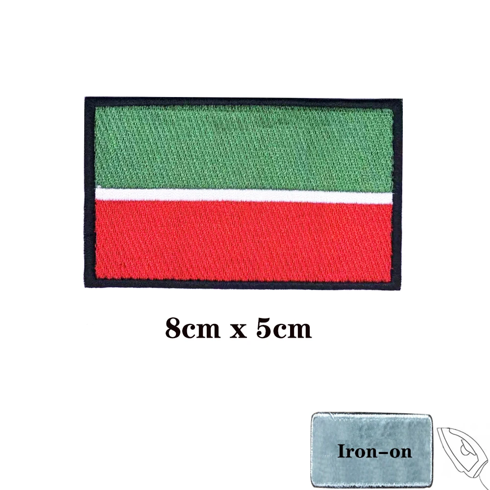 Parches bordados de la República de Tatarstan, banda para el brazo, parche de gancho y lazo, insignia bordada de hierro, raya militar - imagen 2
