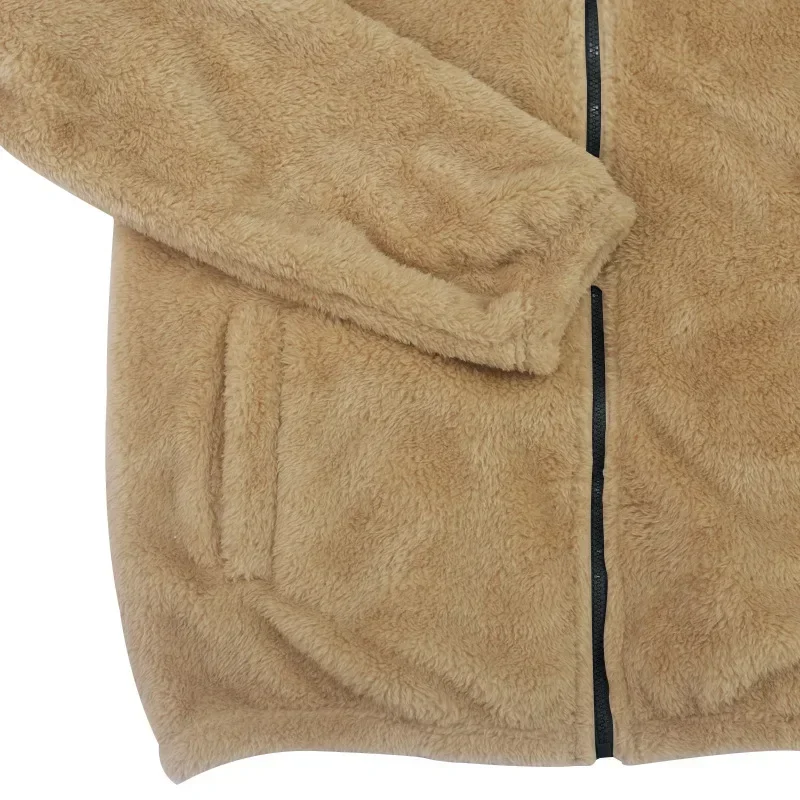 Chaqueta polar con capucha hombre – Térmica forro mullido cortavientos - imagen 5