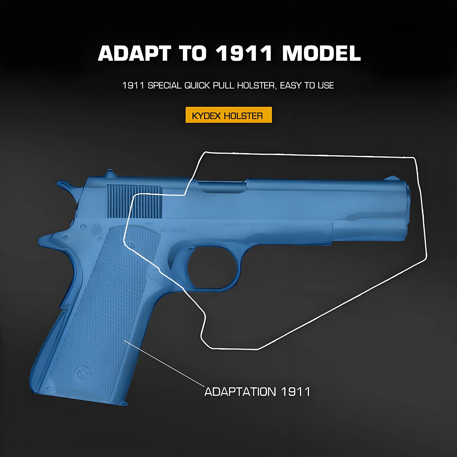 1911 Kydex Quick Draw Holster Tactics Ligero Soporte para cinturón multiángulo Tensión ajustable para un despliegue rápido - imagen 3
