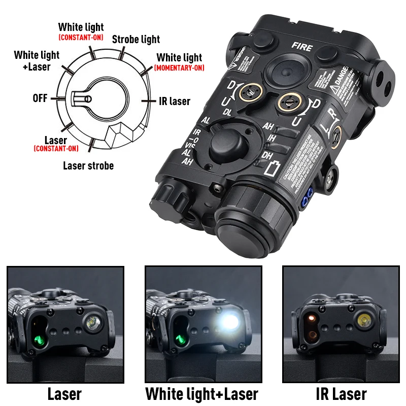 L3-NGAL láser táctico de Metal, punto rojo, verde y azul, indicador de explorador IR, Airsoft WADSN, linterna estroboscópica blanca para caza, compatible con riel de 20mm - imagen 5