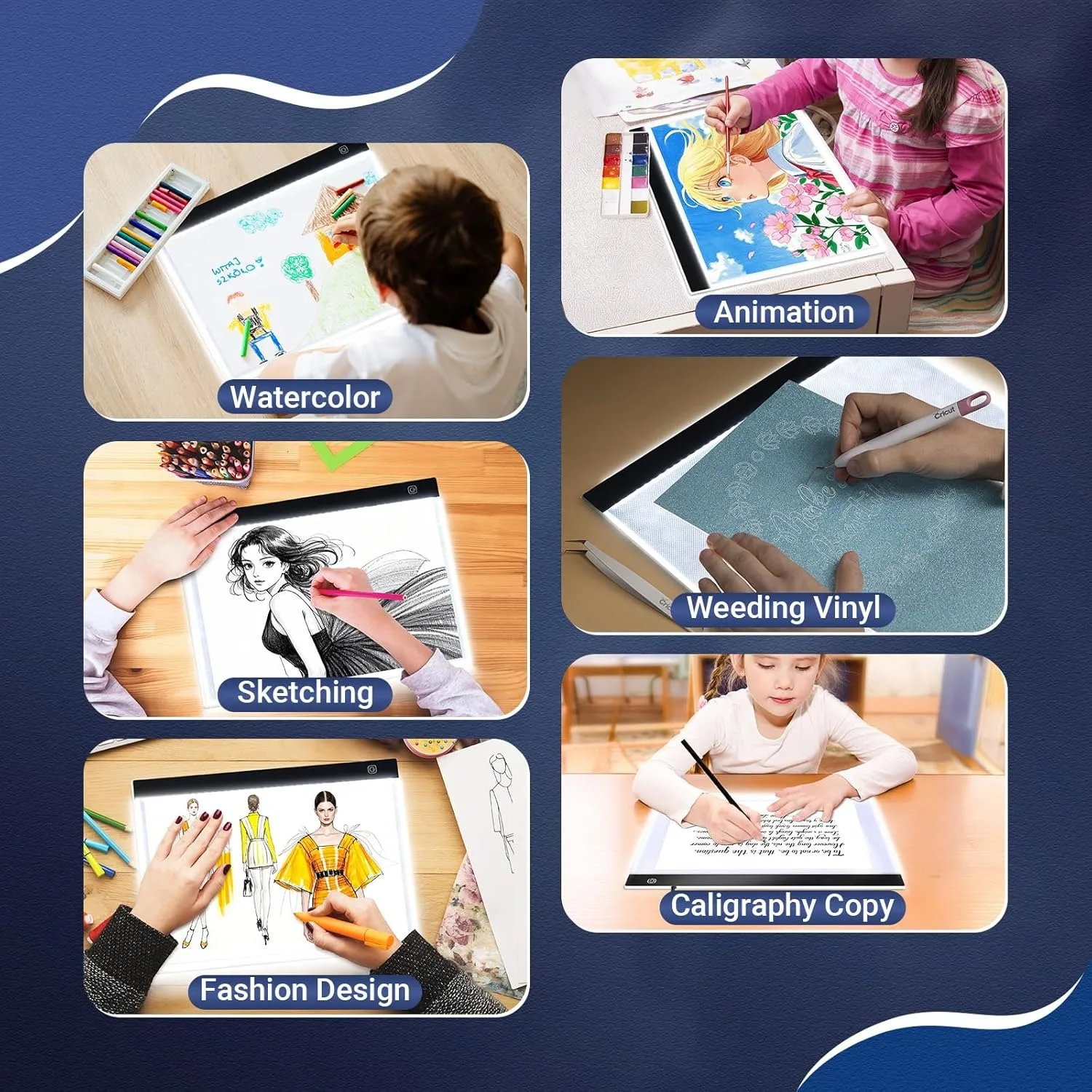 Almohadilla de luz LED A3 para arte diamante, bocetos, brillo ajustable, bocetos, rastreo, Kit completo de tablero de luz artístico alimentado por USB - imagen 4