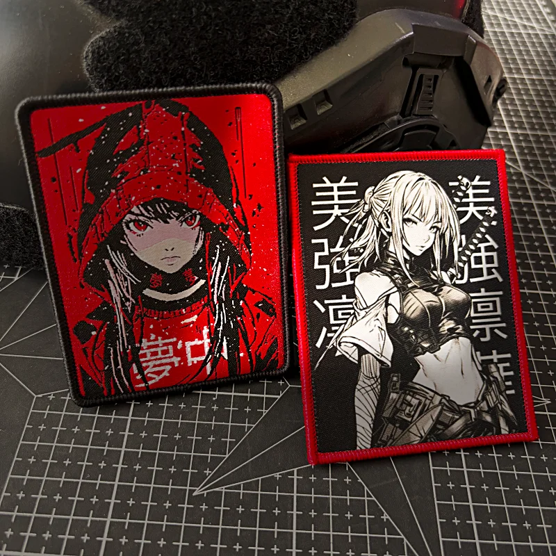 Parche táctico velcro anime personaje femenino con espada - imagen 4