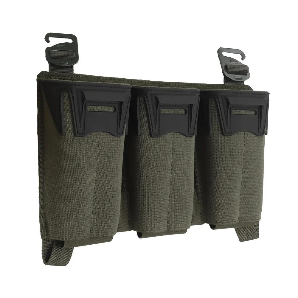 Bolsa táctica multicalibre Triple Mag M4 5,56 7,62x39 PCC 9mm mordazas Glock extendidas cartel frontal gancho G bolsa MOLLE caza Agili - imagen 4
