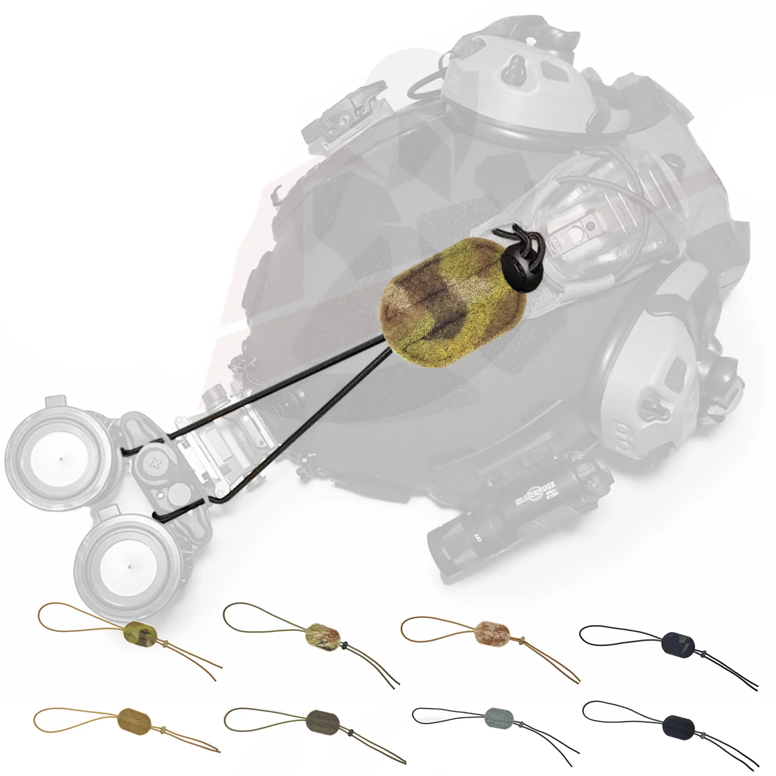 Cordón NVG, cuerda elástica de retención, soporte para casco, correa de cuerda de refuerzo - imagen 3