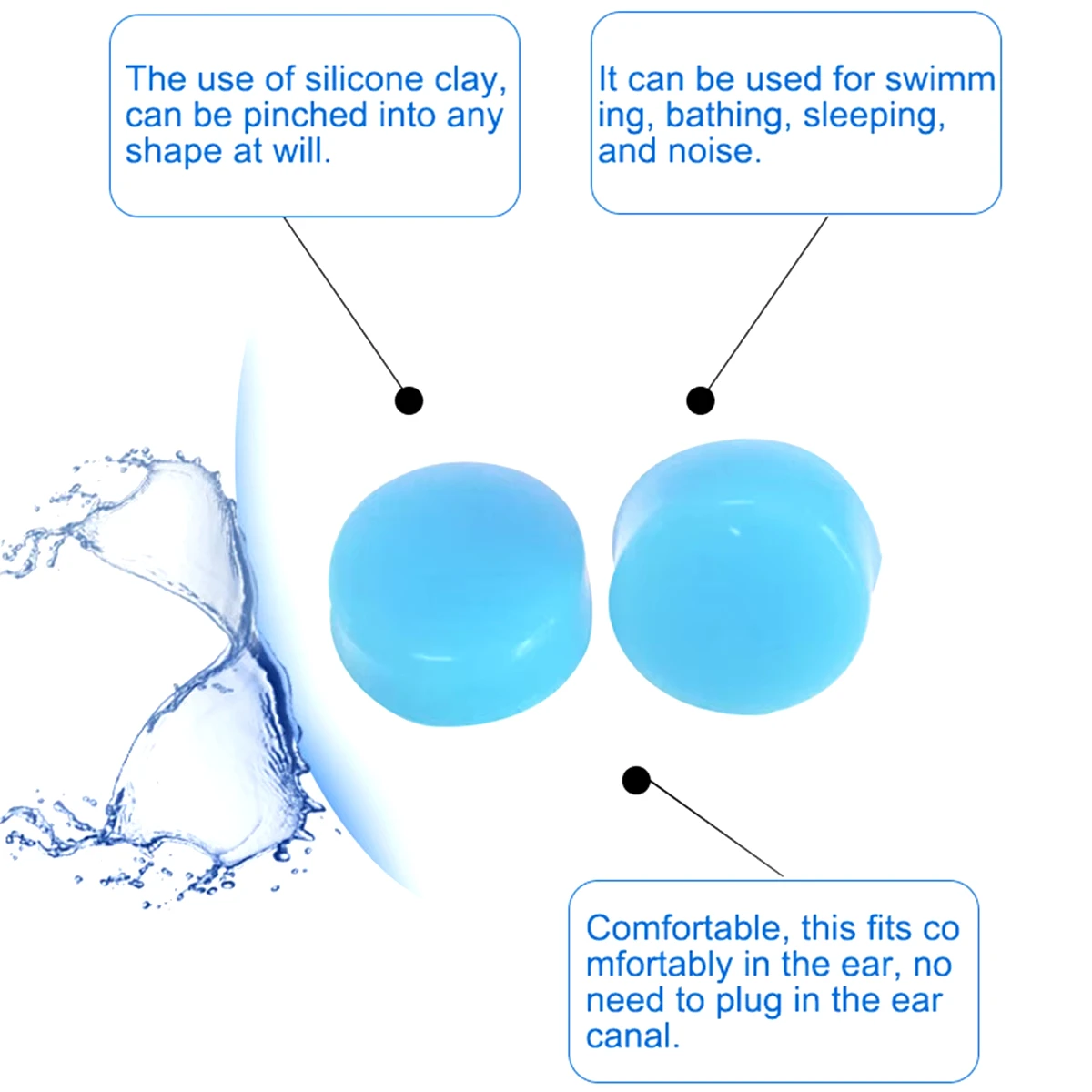 4 tapones para los oídos de silicona: cancelación de ruido para dormir, nadar y viajar |   Protección auditiva antiruido y reutilizable - imagen 3