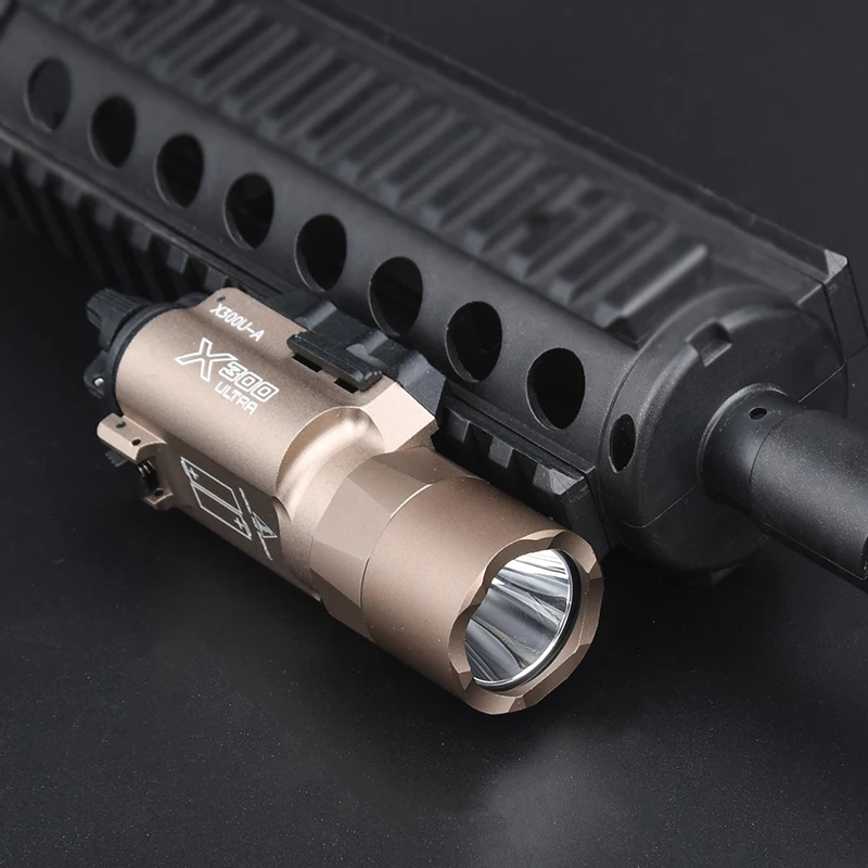 Táctica surefir x300u linterna LED blanco flash pistola de caza arma explorador accesorios de pistola de aire ligero guía Militar fija de 20 mm - imagen 4