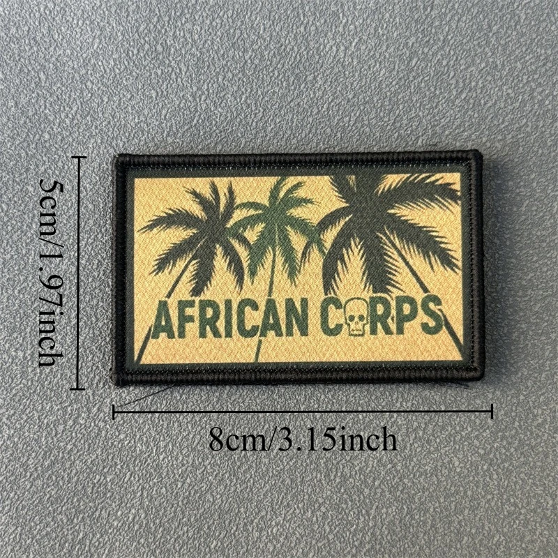 Parche táctico "AFRICAN CORPS", insignia de moral militar, impresión de gancho y bucle, mochila, decoración de ropa, pegatinas, brazalete - imagen 2
