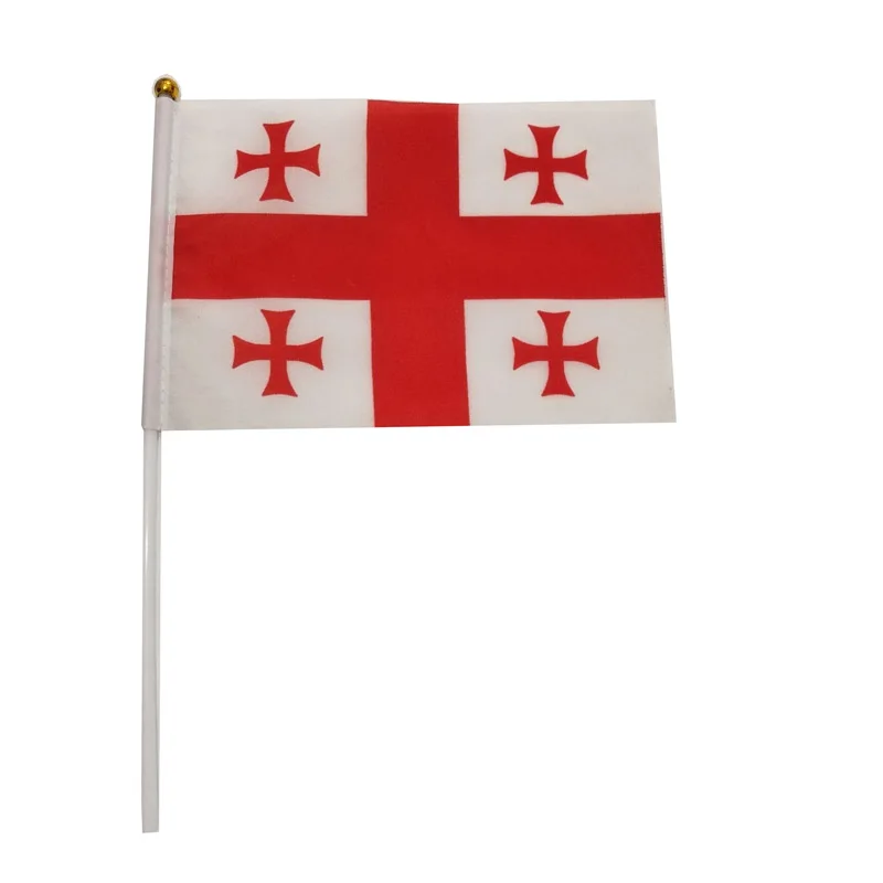 10 unids/lote banderas onduladas a mano de Georgia 14x21cm bandera de Georgia al por mayor - imagen 2