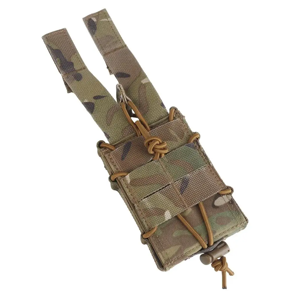 Bolsa táctica para revista de Rifle MOLLE individual 5,56 7,62 de liberación rápida para caza al aire libre AR M4 Mag bolsa con soporte equipo de tiro Airsoft - imagen 5