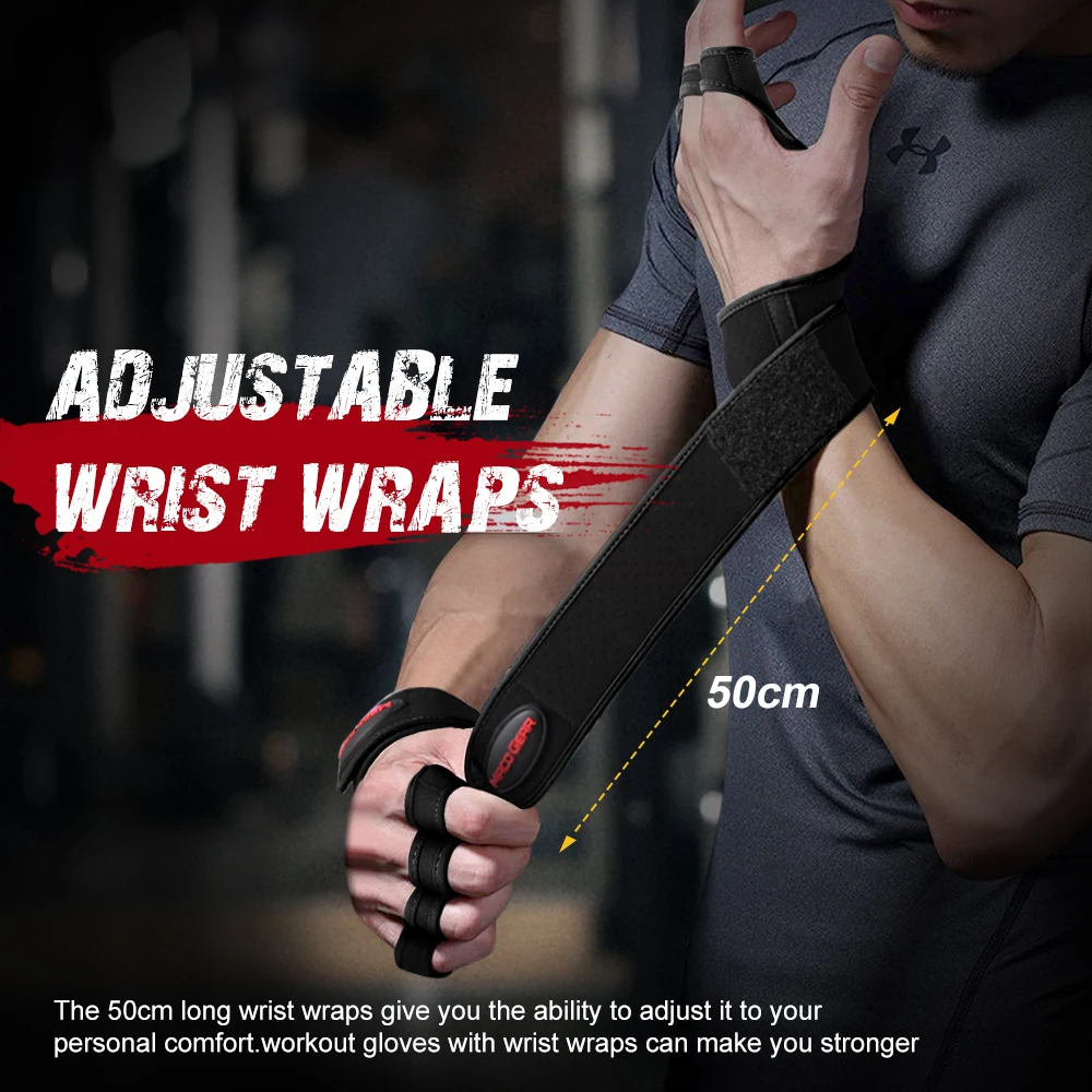 Guantes de entrenamiento de levantamiento de pesas para gimnasio, almohadilla antideslizante antigolpes, deporte, culturismo, gimnasio, mano, Protector de Palma - imagen 5