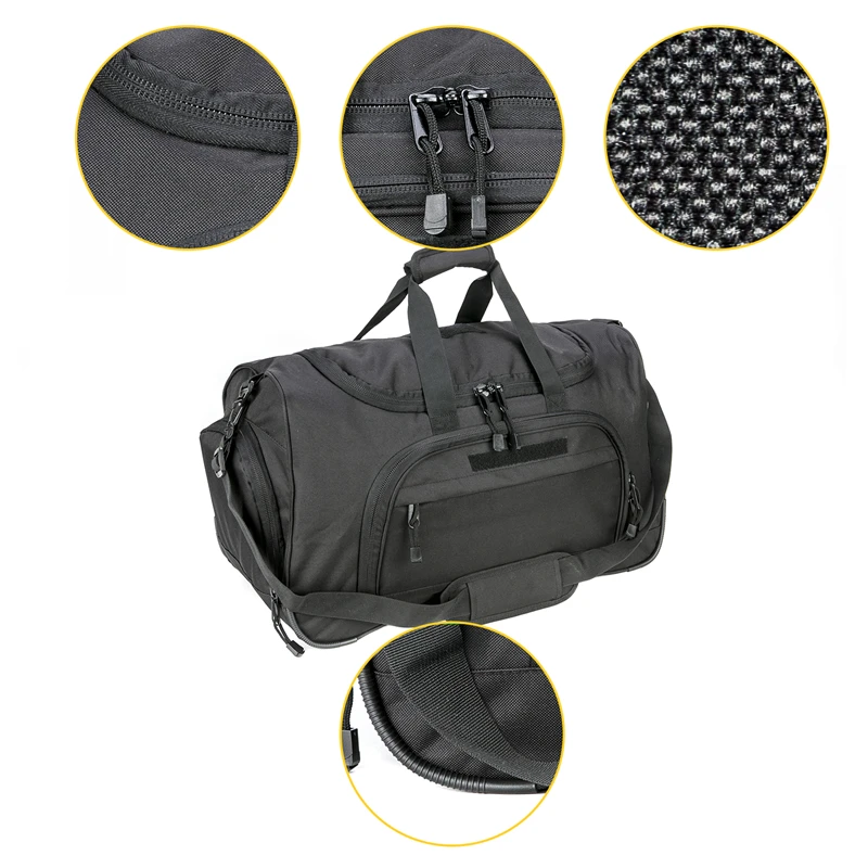 LQARMY Bolsa de gimnasio impermeable para hombre, bolsas de viaje deportivas, equipaje de lona táctico, bolsa de entrenamiento físico al aire libre - imagen 5