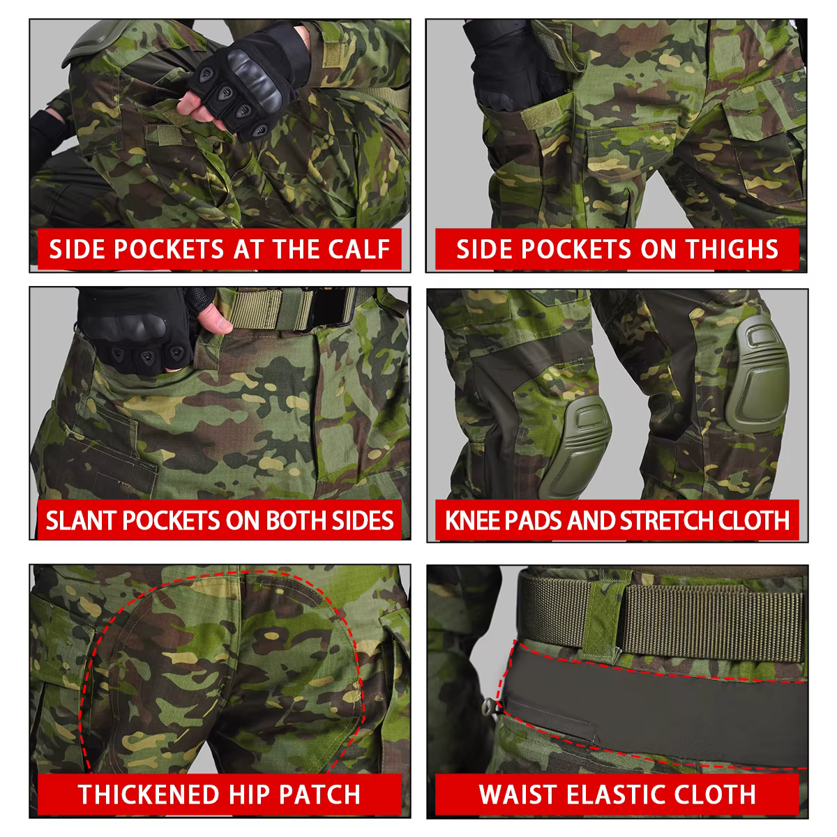 HAN WILD G3 pantalones de combate + almohadillas pantalones tácticos Airsoft pantalones tácticos US CP Camo pantalones tácticos - imagen 5