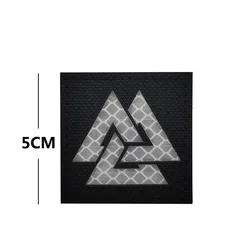 Valknut parche Velcro reflectante infrarrojo – insignia táctica vikingo