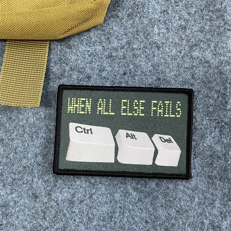 Cuando todo lo demás fallos parche Señor de los anillos insignias de moral impresas gancho y bucle no soy Robot pegatinas mochila parches para ropa - imagen 5