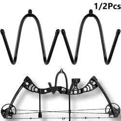 1/2 Uds colgadores de arco estante de tiro con arco para soporte de exhibición de arco compuesto montado en la pared soporte de arco recurvo repisa gancho de arco largo