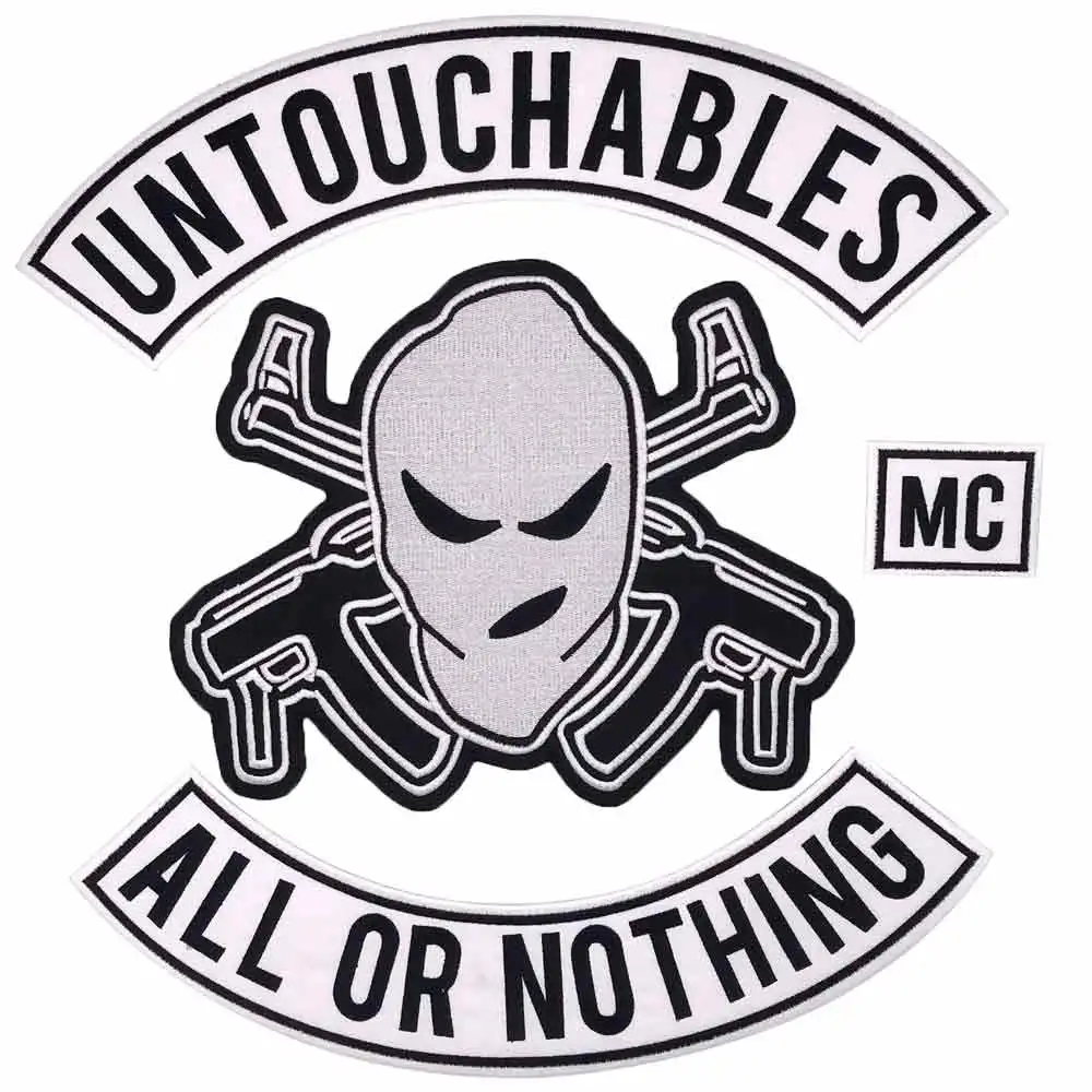 Parche de motorista intouchables, insignia de pegatina bordada para chaqueta, chaleco con plancha en el respaldo, todo o nada - imagen 4