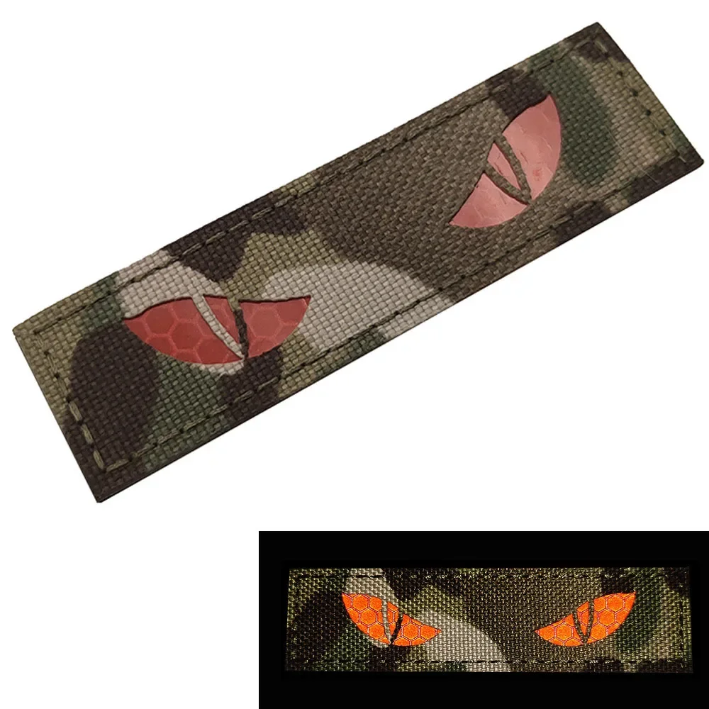 Parche táctico de ojos de gato, parche luminoso de ojos de diablo, insignia táctica de moral para casco táctico, bolsa, chaqueta, uniforme - imagen 4