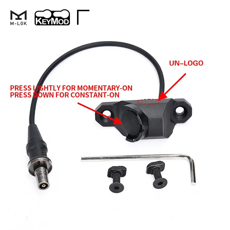 WADSN-linterna táctica M600 M300 para caza, luz LED para arma Airsoft con interruptor de presión de un solo botón, compatible con riel M-Lok Keymod - imagen 5