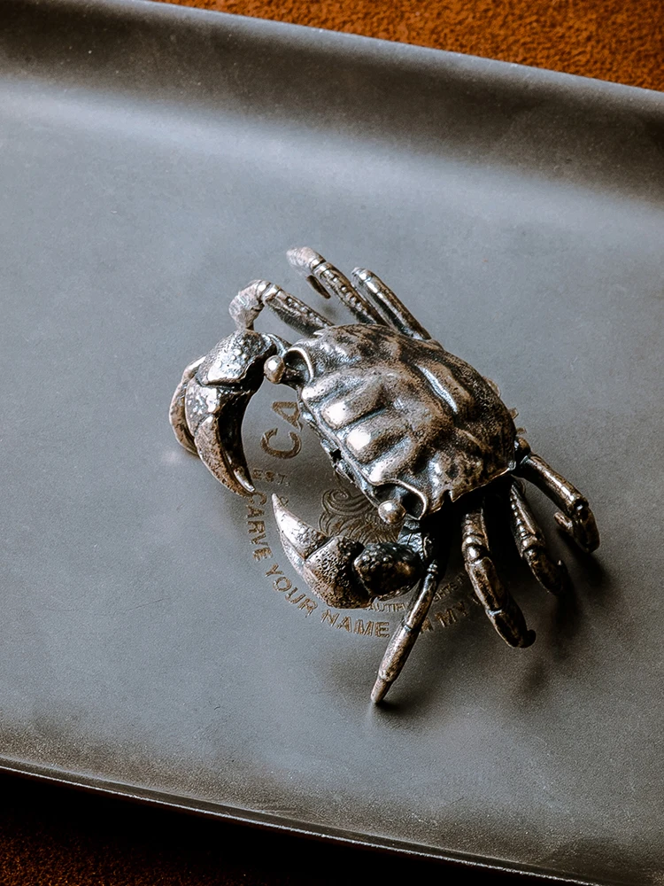 Adornos de plata esterlina para mascotas de té de cangrejo, puede elevar la cubierta de rociado de agua para el regalo de accesorios de té Zen - imagen 4