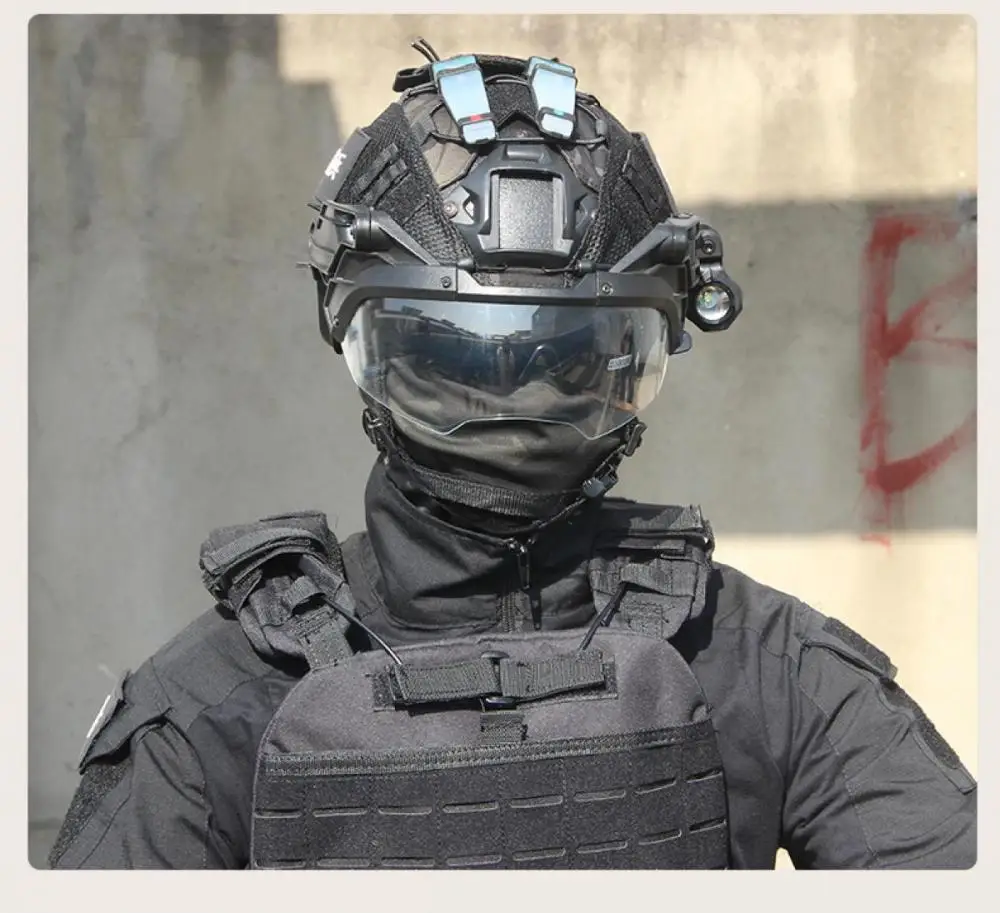 Casco táctico Universal ajustable de 90 grados, montaje en Riel, Visor abatible hacia arriba, gafas para casco rápido/MICH - imagen 3