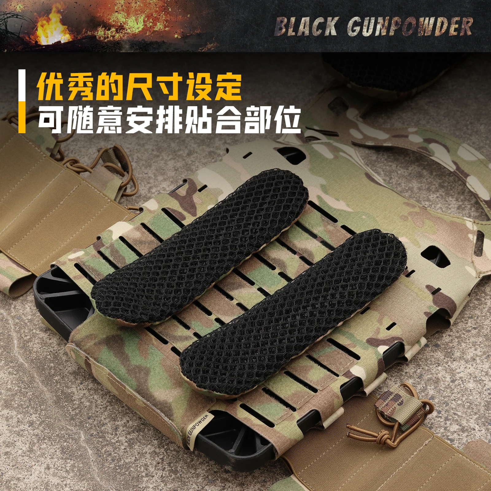 Almohadillas de malla transpirable para la cintura, accesorio táctico para el hombro y la mochila, amortiguación 3D - imagen 5