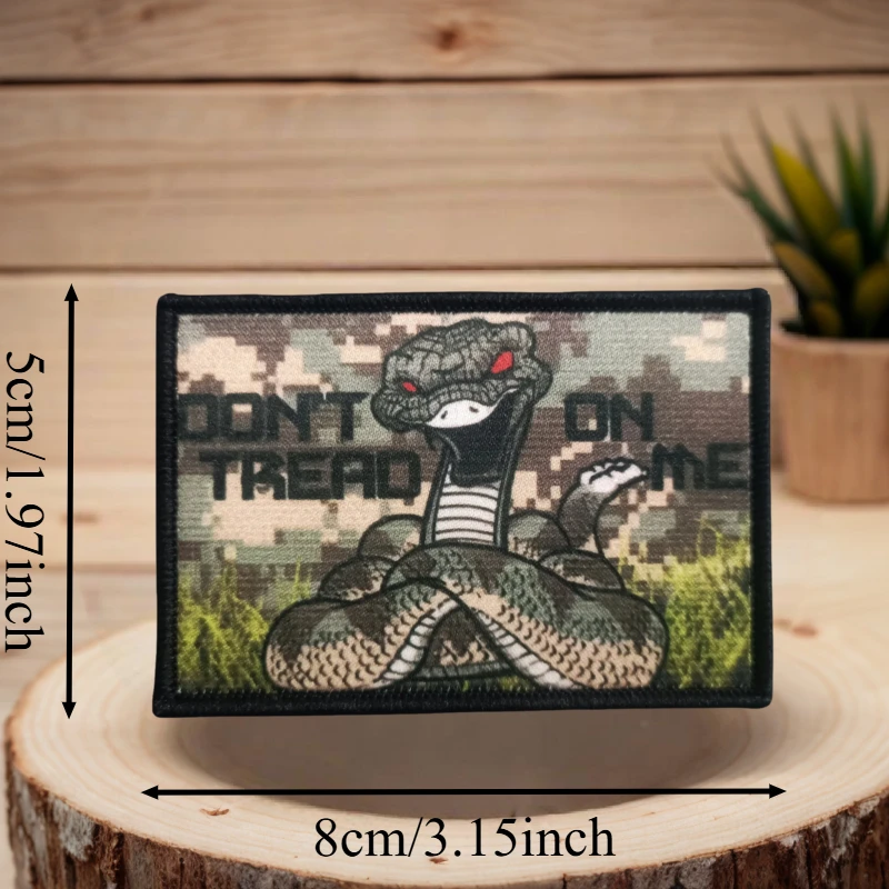 Parche estampado Don't Tread on Me, chaleco táctico, gancho y bucle, sombrero, insignia de moral, mochila, pegatinas decorativas, parches para brazalete para ropa - imagen 3