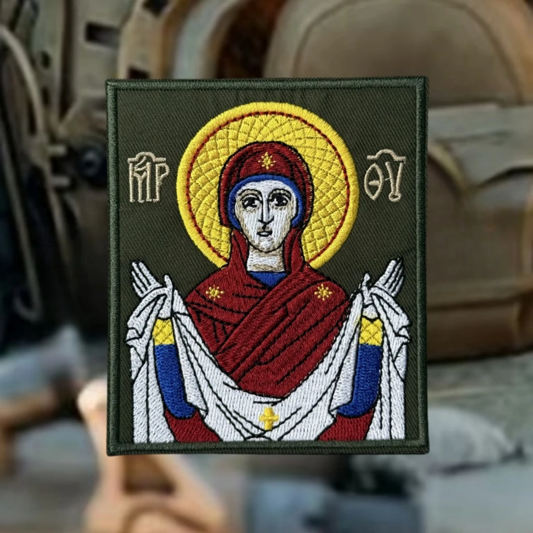 Parche táctico bordado Virgen María – Moral militar con velcro - imagen 3