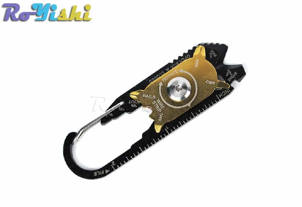 Mini herramienta portátil 20 en 1 para exteriores, abrebotellas, llavero, destornillador, Kits de acampada y senderismo, 1 piezas, EDC - imagen 4