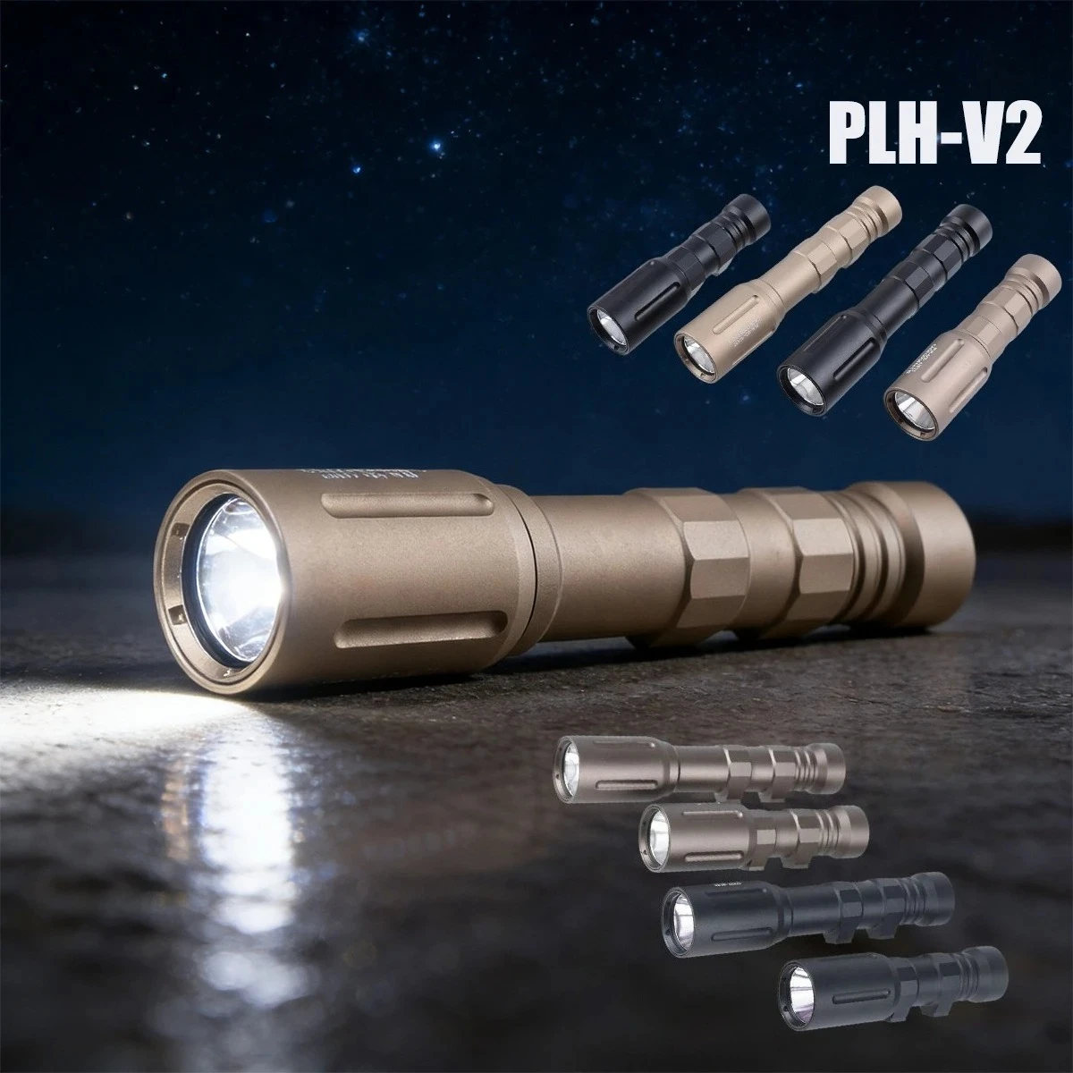 PLH-V2 Linterna táctica LED blanca luz de exploración para arma