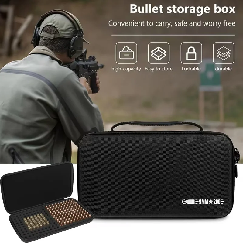 Caja municiones 9mm .22LR .223/5.56mm resistente para tiro