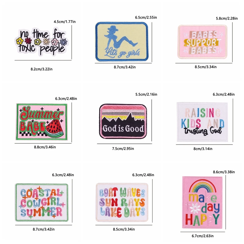 Parche con letras de dibujos animados, parches bordados de vaquera occidental, parches termoadhesivos para ropa, chaquetas, bricolaje, 5 uds. - imagen 5